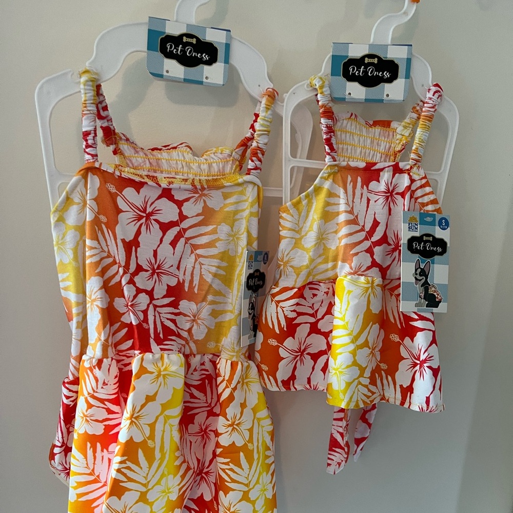 Tropical Floral Pet Dress Set